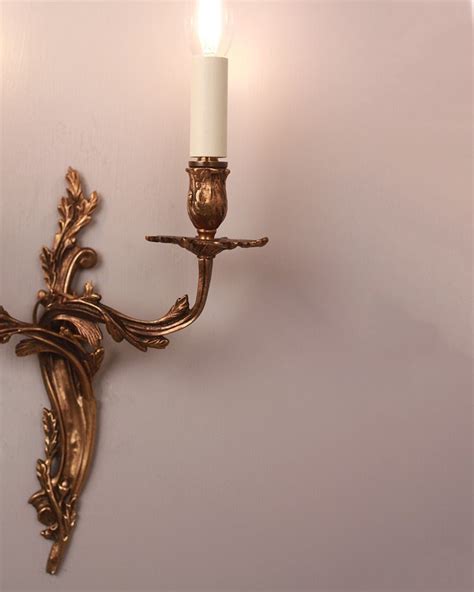 Decorative wall sconces candle holders uk. Pair Of 2 Branched Rococo Candle Wall Sconces, Antique Lighting