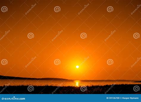 Beautiful Sunrise Over A Lake Stock Photo Image Of Ocean Dusk 59136700