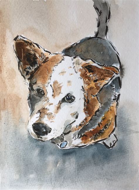 Pet Portraits Pen Ink And Watercolor 6x9 On Paper Sarah Lytle Art