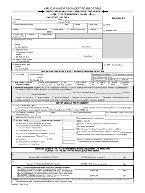 Tx Form 130 U Fillable Printable Forms Free Online