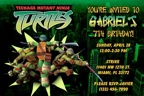 Sheenaowens Teenage Mutant Ninja Turtle Invitations