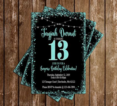 13th Birthday Invite Template Printable Word Searches