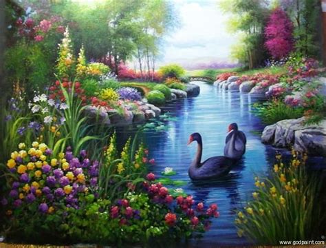 Beautiful Garden Paintings Bing Images Nature Paintings Acrylic