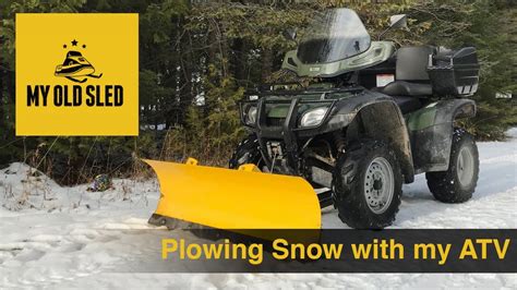 Atv Plowing Snow Honda Rancher 50 Moose Plow Youtube