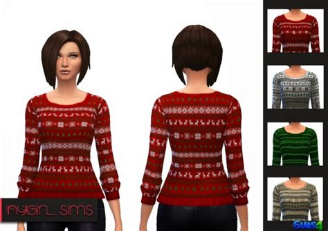 Ny Girl Sims Holiday Sweater Sims 4 Downloads