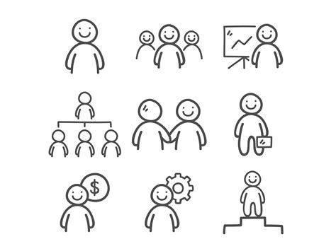 Doodle Business People Icons Set 940986 Vector Art At Vecteezy