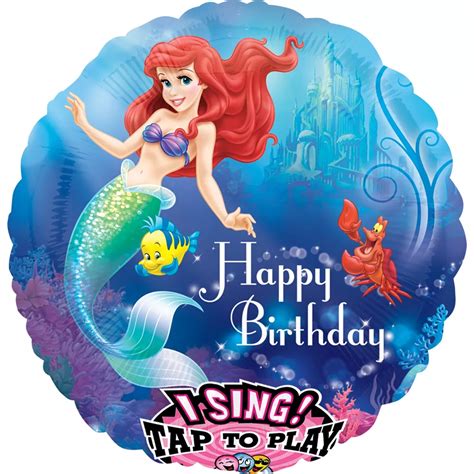 Happy Birthday Little Mermaid Balloon 28in Singing Party City