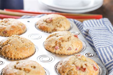 Bakery Style Rhubarb Muffins A Kitchen Addiction