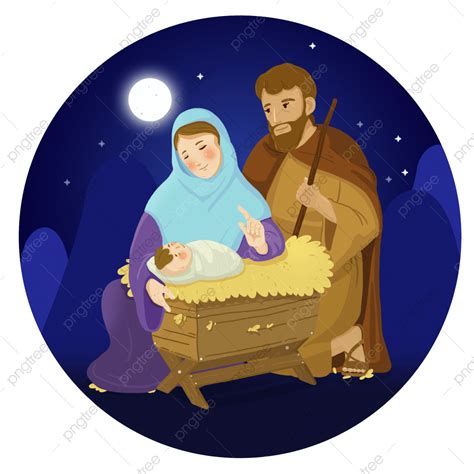 Jesus Born Hd Transparent Hand Drawn Cartoon Jesus Was Born Nativity