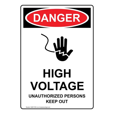 Osha Danger High Voltage Unauthorized Persons Keep Out