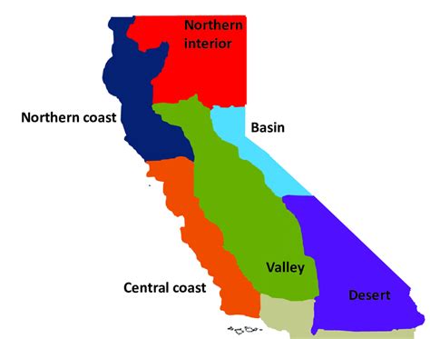 Map Of California Regions Download Scientific Diagram
