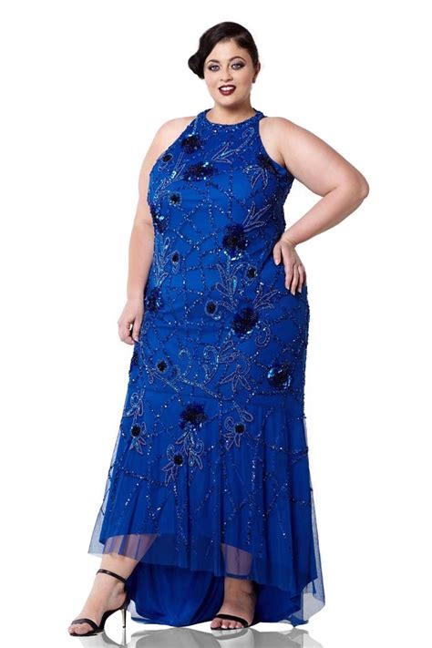 Gatsby Style Maxi Dress In Royal Blue Wardrobeshop
