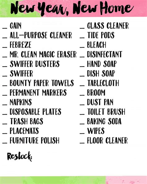 Everyday Essentials Cleaning Printable