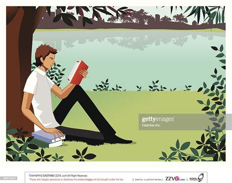 Man Sitting Under Tree Reading Book High Res Vector Graphic Getty Images