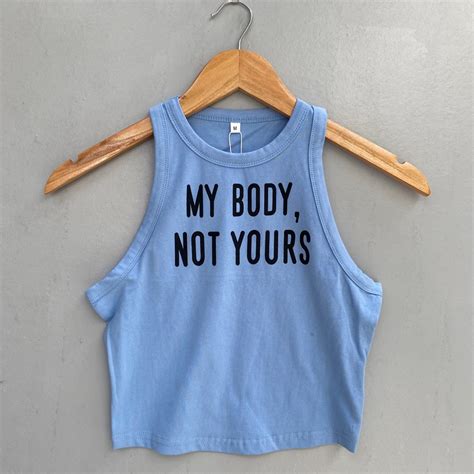 My Body Not Yours Blue Halter Top Croptop On Carousell