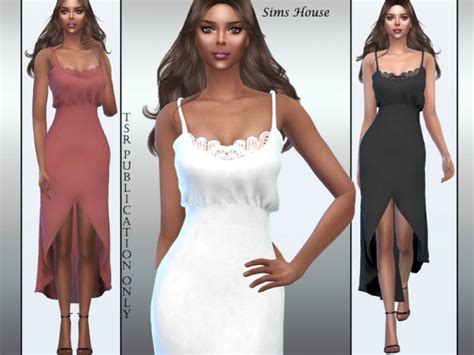The Sims Resource Sundress With Lace Neckline By Sims