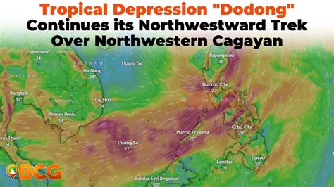 Tropical Depression Dodong Continues Its Northwestward Trek Over