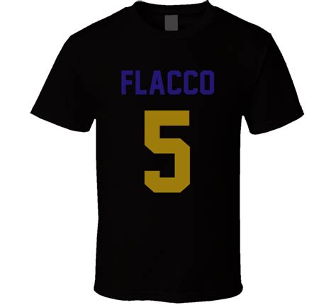 Jersey Back Joe Flacco Baltimore Football Team Fan For Black T Shirt