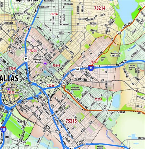 Dallas County Zip Code Map Texas Map Store