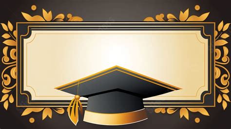 Graduation Gorgeous Golden Doctor Hat Border Powerpoint Background For