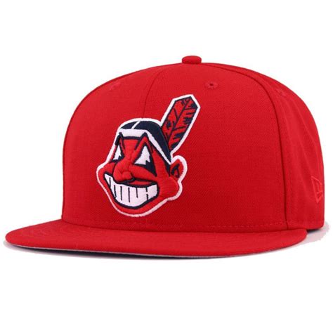 New Era Cleveland Indians Scarlet Chief Wahoo 59fifty Fitted Hat Bibigreen