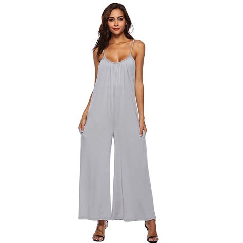 Summer Wide Leg Long Jumpsuit For Women Elegant Sleeveless Backless Loose Sexy Rompers