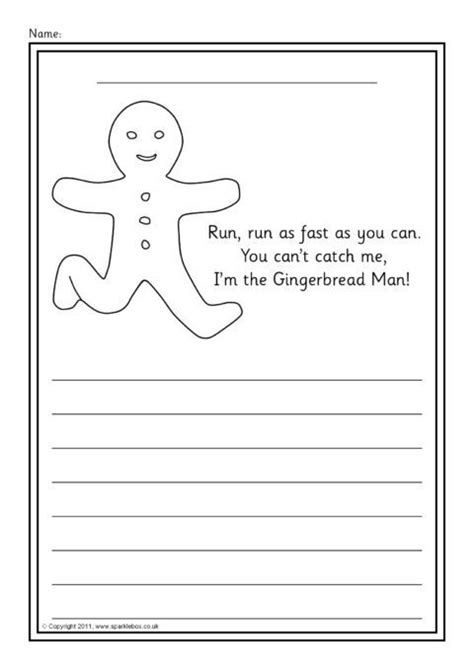 Gingerbread Man Colour And Write Worksheets Sb6672 Sparklebox