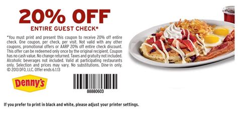 Denny’s Printable Coupons | So Many Discounts