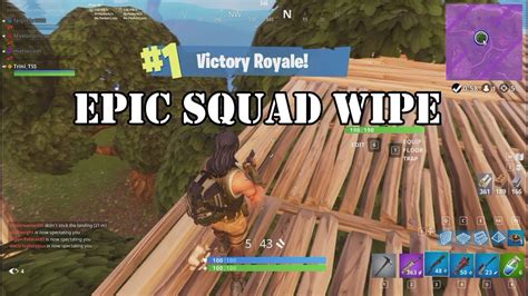Fortnite Battle Royale Epic Squad Wipe And Victory Ep 5 Youtube