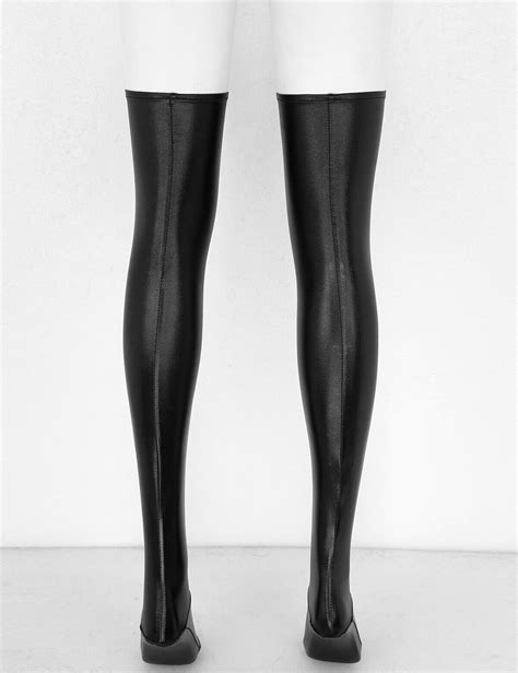 halterlose overknee latex wetlook strümpfe kniestrümpfe stockings damen onesize ebay