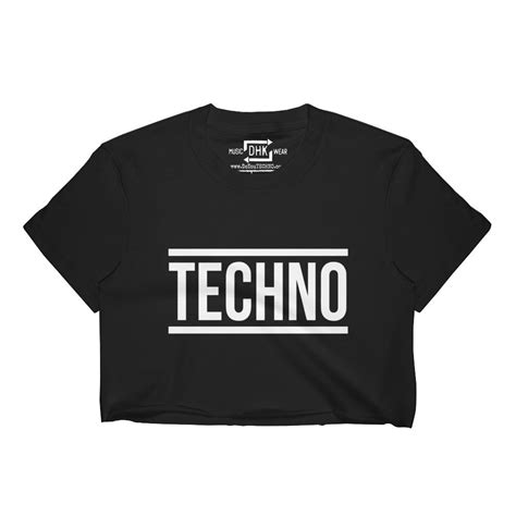 Classic Techno Womens Cropped T Shirt Black Or White Dhk The