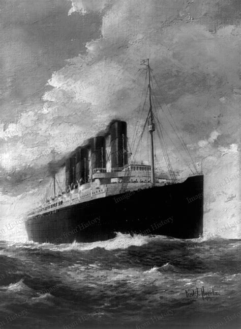 8x10 Print Cunard Line Rms Lusitania By Fred J Hoertz Lcd Ebay