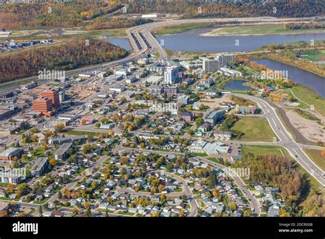 Aerial Photo Of Downtown Fort Mcmurray Alberta Canada Stock Photo Alamy