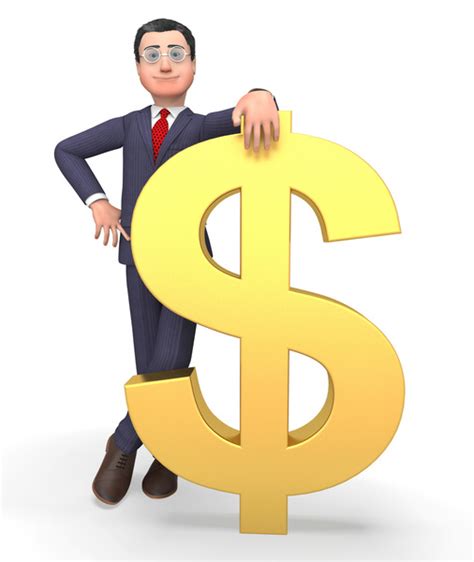 Free Money Character Indicates Business Person And Bank 3d Rendering