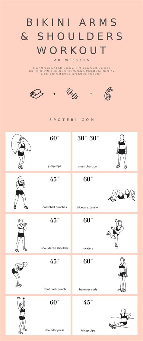 20 Minute Bikini Arms And Shoulders Workout Shoulder Workout Arm