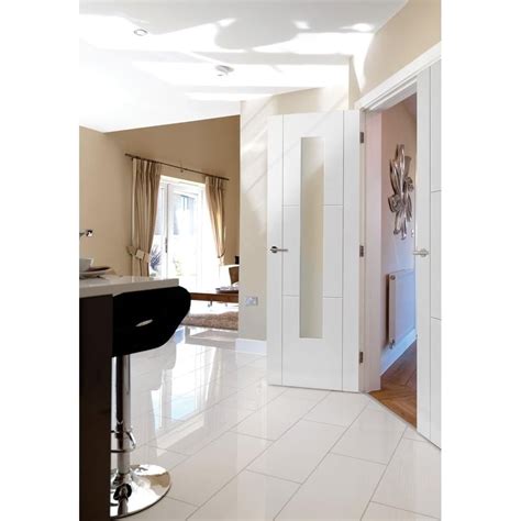 Jb Kind Internal White Primed Mistral 3p 1l Clear Glass Door At Leader