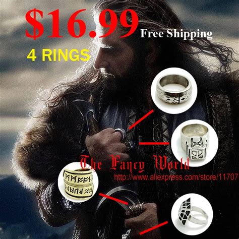 Buy Hobbit Thorin 4 Ring Dwalf King Ring Lotr The Lord