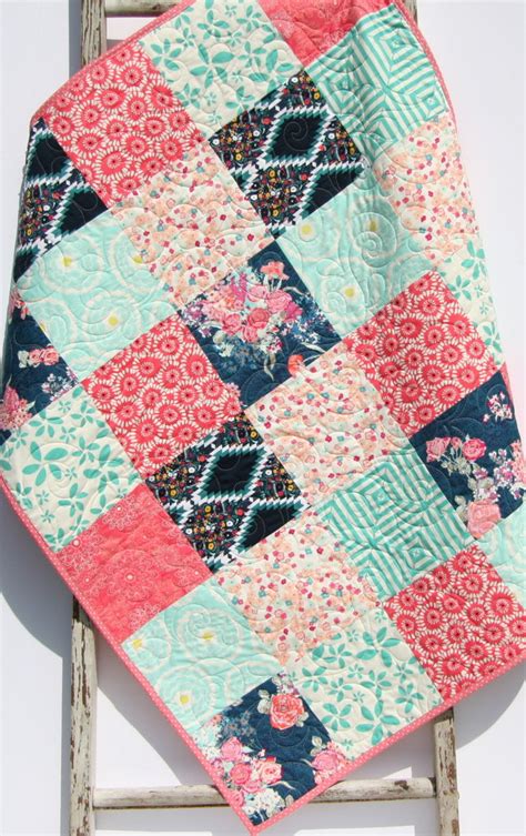 Minky Quilt Kits To Make Floral Fabrics Modern Quilt Etsy