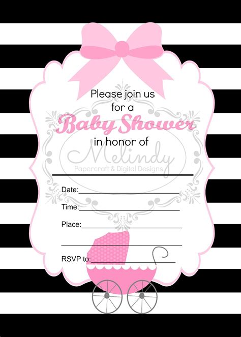 Browse through 40 wording examples to visualize the options. Baby Buggy Girl Fill in the blank Shower invitation | Baby shower invites for girl, Flower ...