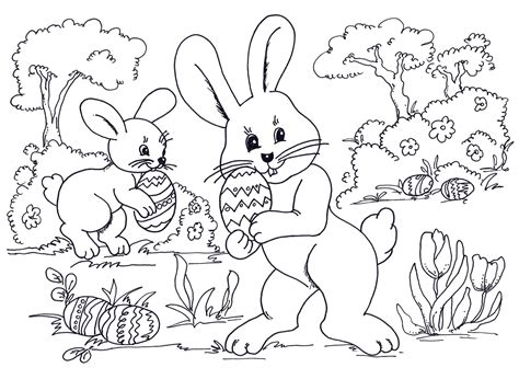 Bunny Easter Coloring Pages Clip Art Library