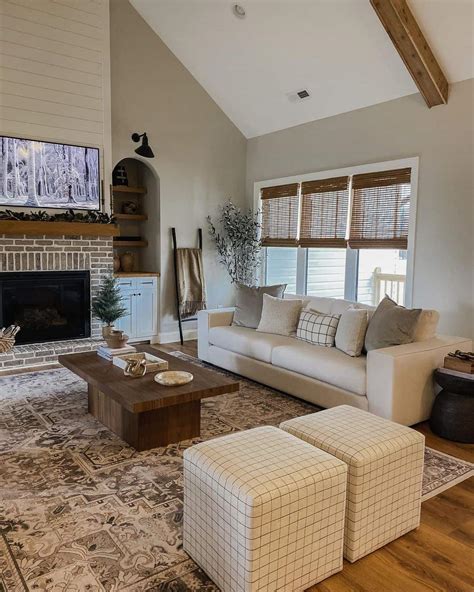 Warm Minimalist Farmhouse Living Room With Modern Accents Soul And Lane