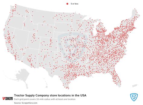 Number Of Tractor Supply Company Locations In The Usa In 2024 Scrapehero