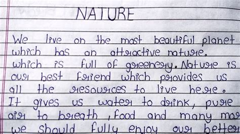 Essay On Nature In English Paragraph On Nature In English Nature