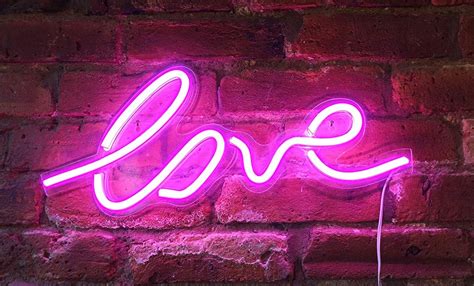 Led Neon Pink “love” Wall Sign Best Cheap Home Decor Popsugar Home