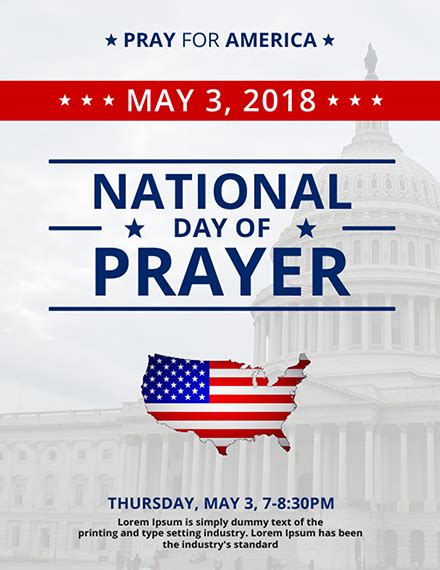 national day  prayer flyer template word psd