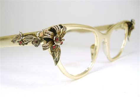Vintage Gold Tura Cat Eye Eyeglasses Eye Wear Frame With