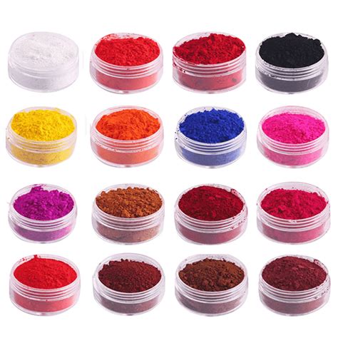 16pcs Natural Color Pigment Mica Powder Makeup Dye Set For Soap Making