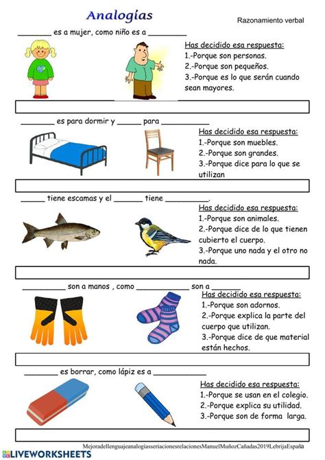 See more of educación preescolar para todos on facebook. Analogias 2 - Ficha interactiva | Razonamiento verbal ...