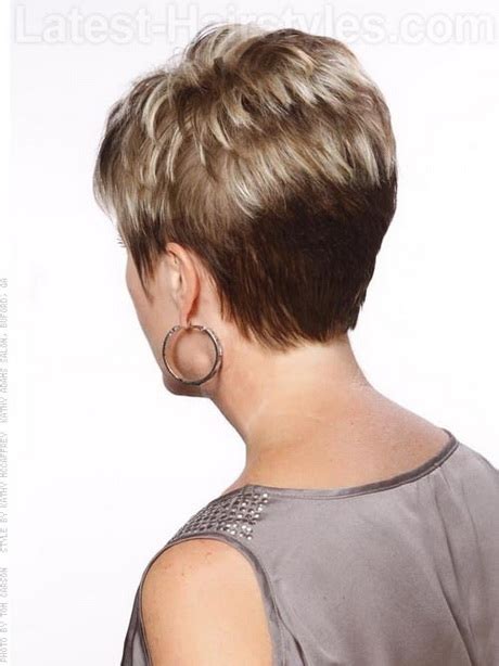 Consider shaggy short hairstyles for thick hair like this one. Back view of short hairstyles for women