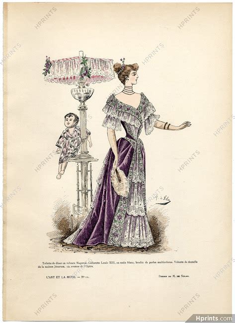 Lart Et La Mode 1891 N°12 Marie De Solar Colored Fashion